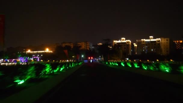 Sanya China Outubro 2018 Noite Iluminado Sanya Panorama Circa Outubro — Vídeo de Stock