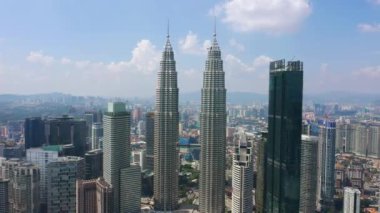 KUALA LUMPUR, MALAYSIA - SEPTEMBER 25 2019: kuala lumpur downtown aerial panorama 4k circa september 25 2019 kuala lumpur 