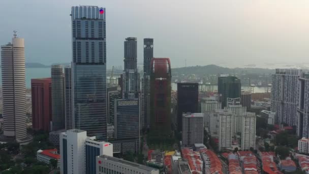 Singapura Paisagem Urbana Aérea Panorâmica Imagens — Vídeo de Stock