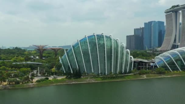 Singapore Outubro 2019 Vista Dia Cloud Forest Flower Dome Gardens — Vídeo de Stock