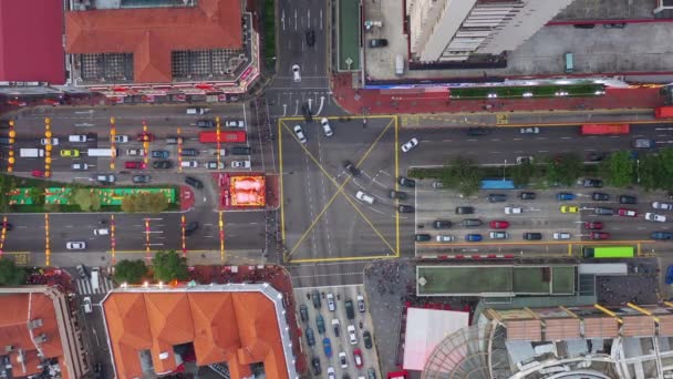 Vuelo Diurno Sobre Singapore Ciudad Tráfico Aéreo Panorama Metraje — Vídeos de Stock