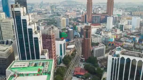 Kuala Lumpur Malaysia September 2018 Kuala Lumpur Downtown Aerial Panorama — Stockvideo