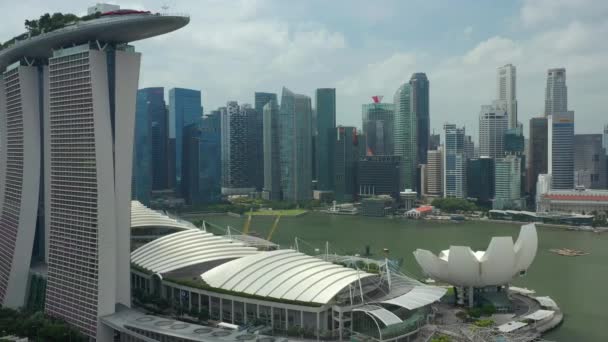 Singapur Şubat 2019 Gün Singapur Şehir Marina Bay Ünlü Otel — Stok video