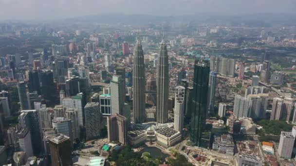 Kuala Lumpur Malezja Września 2019 Kuala Lumpur Panorama Powietrzna Centrum — Wideo stockowe