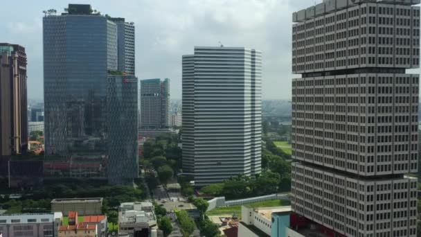 Singapur Hava Topdown Cityscape Panorama Görüntüleri — Stok video