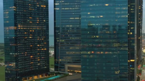 Singapour Paysage Urbain Aérien Panorama Séquences — Video