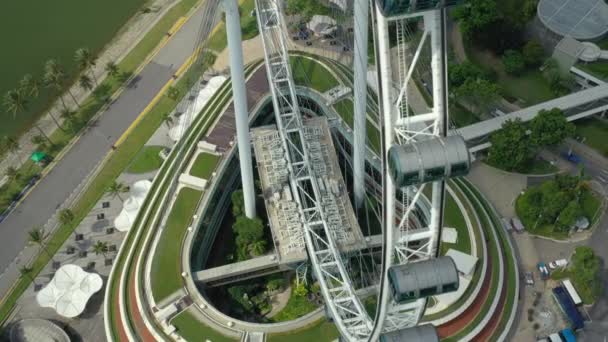Singapur Marina Bay Sands Hotel Trafik Dönme Dolap Ile Alışveriş — Stok video