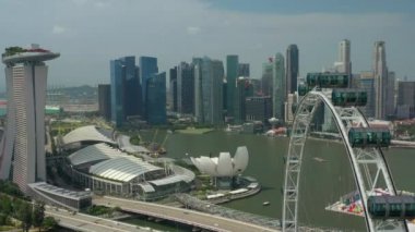 Singapur Marina Bay dönme dolap ile