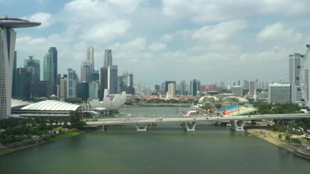 Singapur Únor 2019 Den Singapur Město Marina Bay Slavný Hotel — Stock video