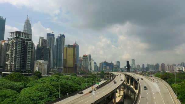 Kuala Lumpur Malaysien Juni 2019 Tagsüber Kuala Lumpur Stadtverkehr Strasse — Stockvideo