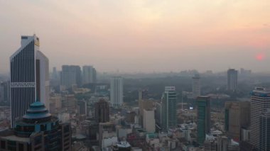 KUALA LUMPUR, MALAYSIA - MAY 25 2019: evening time  kuala lumpur downtown aerial panorama 4k circa may 25 2019 kuala lumpur, malaysia.r, malaysia.