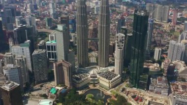 KUALA LUMPUR, MALAYSIA - SEPTEMBER 25 2019: kuala lumpur downtown aerial panorama 4k circa september 25 2019 kuala lumpur 