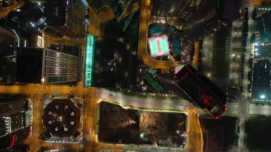 Singapur şehir trafiği hava Panorama 4k görüntüleri üzerinde gün zaman uçuş