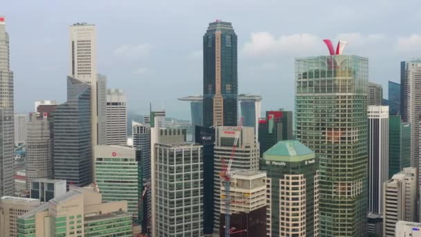 Singapore Aerial Topdown Cityscape Panorama Beeldmateriaal — Stockvideo