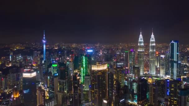 Kuala Lumpur Malaisie Septembre 2019 Nuit Kuala Lumpur Panorama Aérien — Video