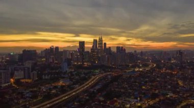 KUALA LUMPUR, MALAYSIA - MAY 25 2019: evening time  kuala lumpur downtown aerial panorama 4k circa may 25 2019 kuala lumpur, malaysia.r, malaysia.