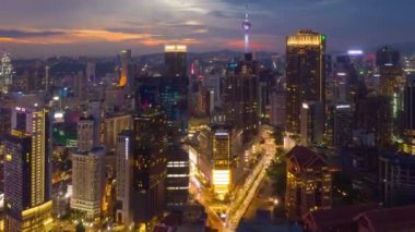 KUALA LUMPUR, MALAYSIA - MAY 25 2019: evening time  kuala lumpur downtown aerial panorama 4k circa may 25 2019 kuala lumpur, malaysia.r, malaysia.