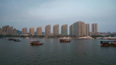 Sanya, Hainan - 30 Eylül 2018: Sanya hava deniz manzarası panorama 4k yaklaşık 30 Eylül 2018 sanya, hainan, çin. 