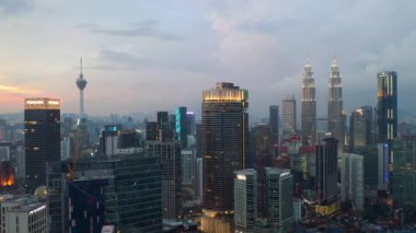 KUALA LUMPUR, MALAYSIA - MAY 25 2019: evening time  kuala lumpur downtown aerial panorama 4k circa may 25 2019 kuala lumpur, malaysia.r, malaysia.