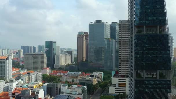 シンガポール空中時間トップダウン都市景観パノラマ4K映像 — ストック動画