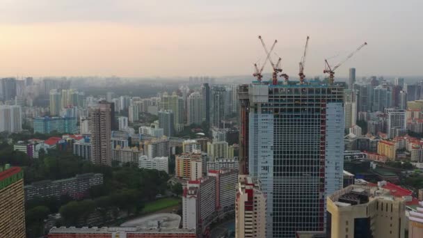 Singapore Aerial Day Time Topdown Cityscape Panorama Footage — Stock Video