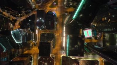 Singapur şehir trafiği hava Panorama 4k görüntüleri üzerinde gün zaman uçuş