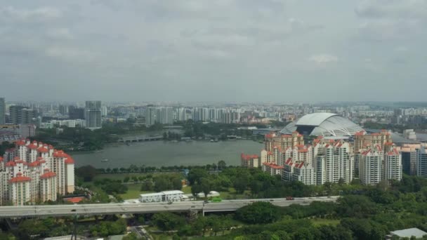 Singapura Paisagem Urbana Aérea Panorâmica Imagens — Vídeo de Stock
