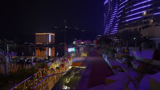 Kuala Lumpur Malaysia June 2019 Kuala Lumpur Illuminated Downtown Aerial — Stock Video