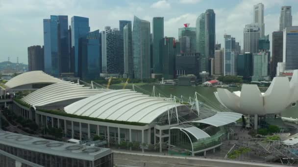 Singapore Aerial Topdown Cityscape Panorama Beeldmateriaal — Stockvideo