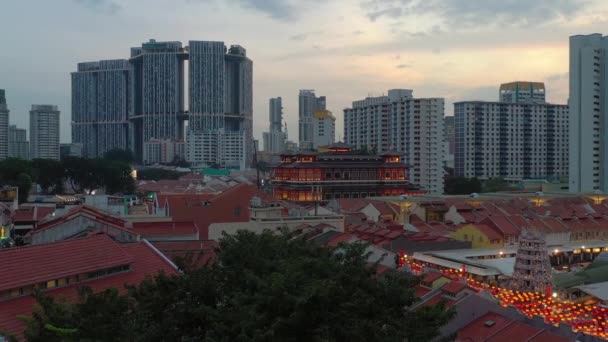 Singapur Antenowe Topdown Gród Panorama Nagrania — Wideo stockowe