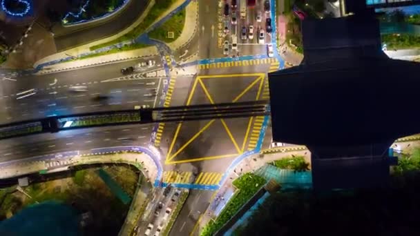 Kuala Lumpur Malaysien Juni 2019 Nächtliches Kuala Lumpur Stadtverkehr Strasse — Stockvideo