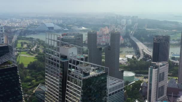 Singapour Journée Aérienne Topdown Paysage Urbain Panorama Images — Video