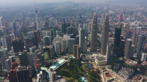 Kuala Lumpur Malásia Setembro 2019 Kuala Lumpur Downtown Aerial Panorama — Vídeo de Stock