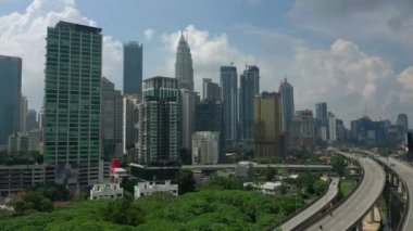 KUALA LUMPUR, MALAYSIA - SEPTEMBER 25 2019: kuala lumpur downtown aerial panorama 4k circa september 25 2019 kuala lumpur 
