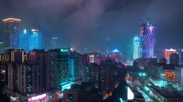 Macau Février 2019 Panorama Aérien Centre Ville Macao Soir Vers — Video