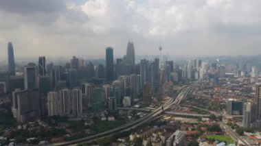 KUALA LUMPUR, MALAYSIA - SEPTEMBER 25 2019: kuala lumpur aerial panorama 4k circa september 25 2019 kuala lumpur, malaysia 