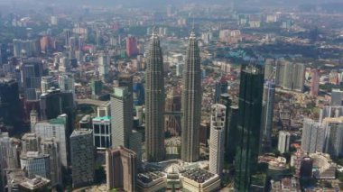 KUALA LUMPUR, MALAYSIA - SEPTEMBER 25 2019: kuala lumpur downtown aerial panorama 4k circa september 25 2019 kuala lumpur 