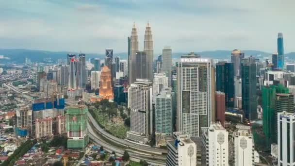 吉隆坡 马来西亚 2018年9月25日 吉隆坡市中心空中全景4K镜头 — 图库视频影像