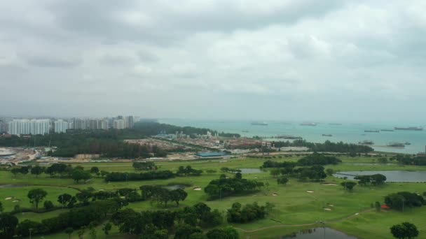 Singapura Cidade China Cidade Mercado Aéreo Topdown Panorama — Vídeo de Stock