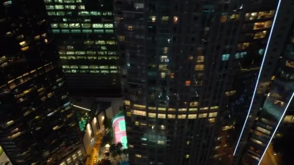 シンガポール シンガポール 2019年5月 シンガポールのダウンタウンの空中夜のトップダウン都市パノラマ4K映像の眺め — ストック動画