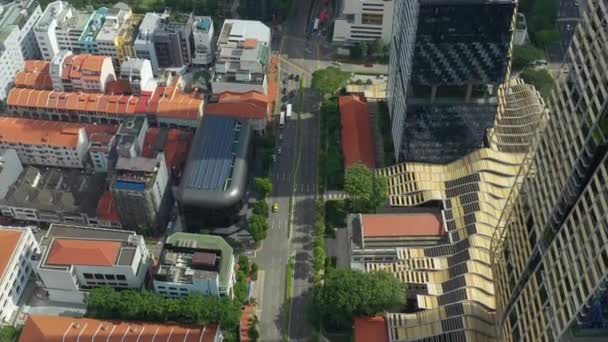 Singapore Antenn Topdown Stadsbilden Panorama Footage — Stockvideo