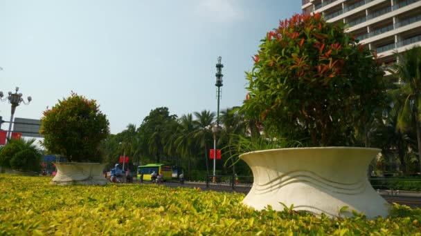 Sanya Chine Octobre 2018 Journée Ensoleillée Sanya Ville Circulation Rue — Video