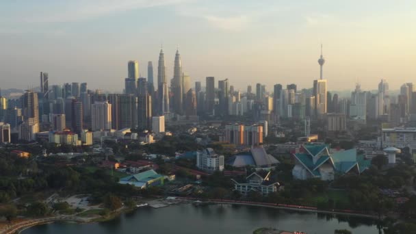 Kuala Lumpur Maleisië Juni 2019 Dag Kuala Lumpur Downtown Luchtfoto — Stockvideo