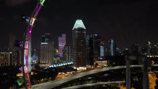 Singapore Mei 2019 Panoramisch Uitzicht Singapore Downtown Tegenover Marina Bay — Stockvideo