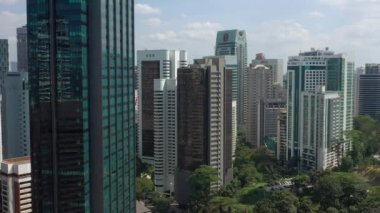 KUALA LUMPUR, MALAYSIA - JUNE 25 2019: day time kuala lumpur downtown aerial panorama 4k circa september 25 2018 kuala lumpur, malaysia.