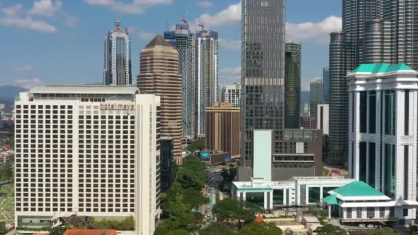 Singapur Şehir Trafiği Hava Panorama Görüntüleri Üzerinde Gün Zaman Uçuş — Stok video