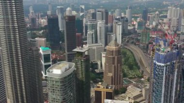 KUALA LUMPUR, MALAYSIA - JUNE 25 2019: day time kuala lumpur downtown aerial panorama 4k circa september 25 2018 kuala lumpur, malaysia.