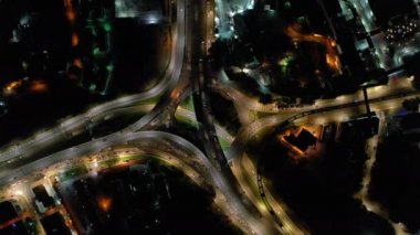 Kuala Lumpur, Malezya-Haziran 25 2019: gün zaman Kuala Lumpur şehir merkezi trafik sokak Kavşak metro hattı Panorama 4k Malezya