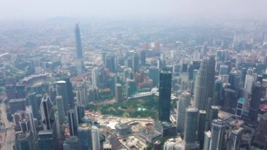 KUALA LUMPUR, MALAYSIA - JUNE 25 2019: day time kuala lumpur downtown aerial panorama 4k circa september 25 2018 kuala lumpur, malaysia.