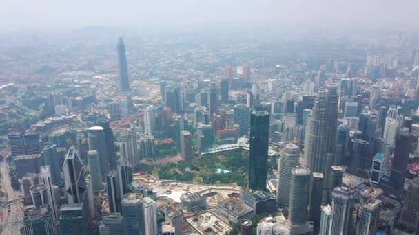 马来西亚吉隆坡 2019年6月25日 时间为2018年9月25日 马来西亚 考拉卢普尔市市中心空中全景4K — 图库视频影像